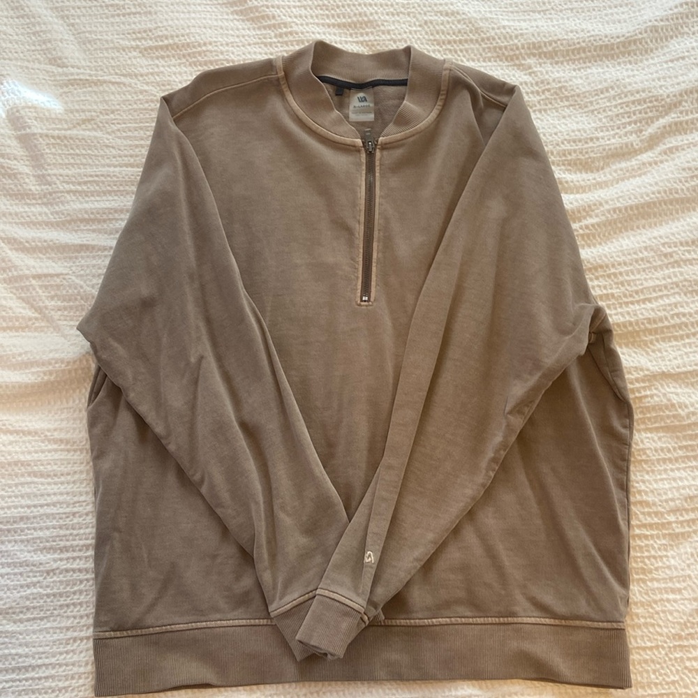 VRST Men's Washed Terry Half-Zip Bomber Jacket